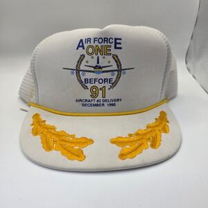 Vintage 1990 Air Force One Before 91 Aircraft‎ Delivery Nissin Trucker Hat White